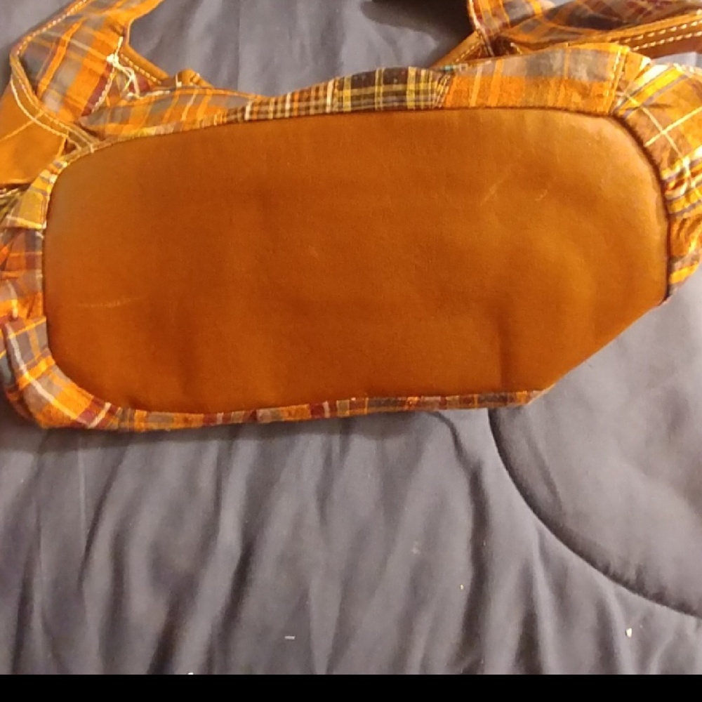Brown plaid bag 11" x "8 - Picture 2 of 3